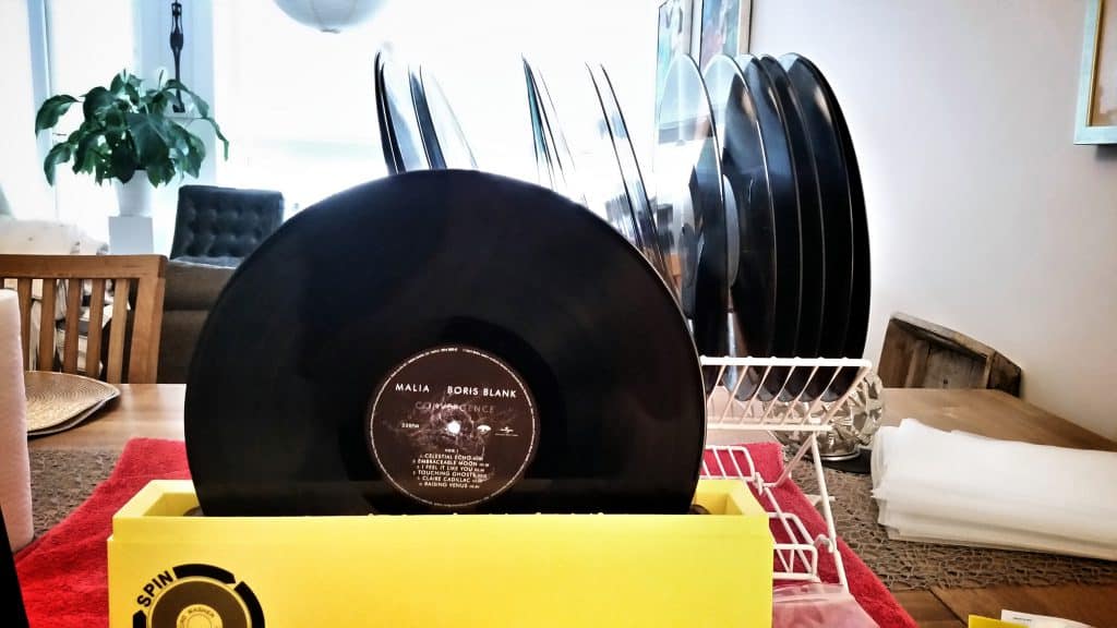 cleaning vinyl records washing dishrack