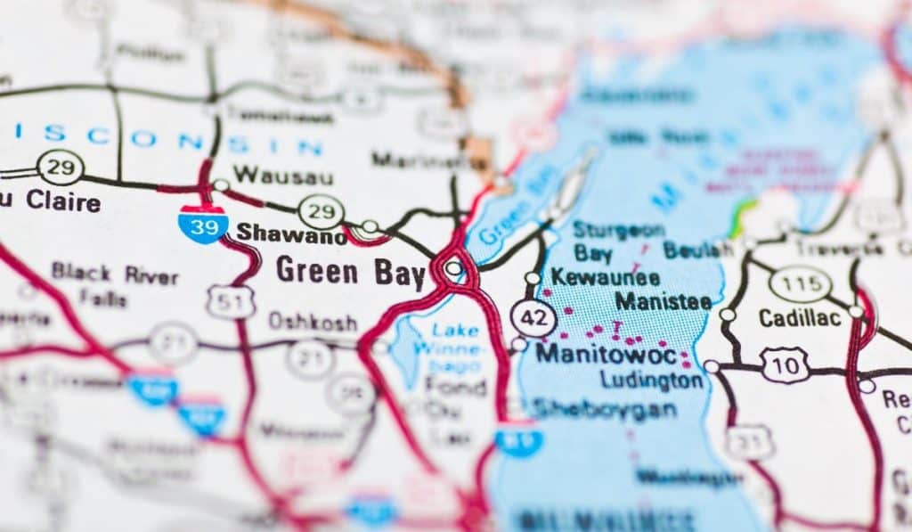 Green Bay, WI on map