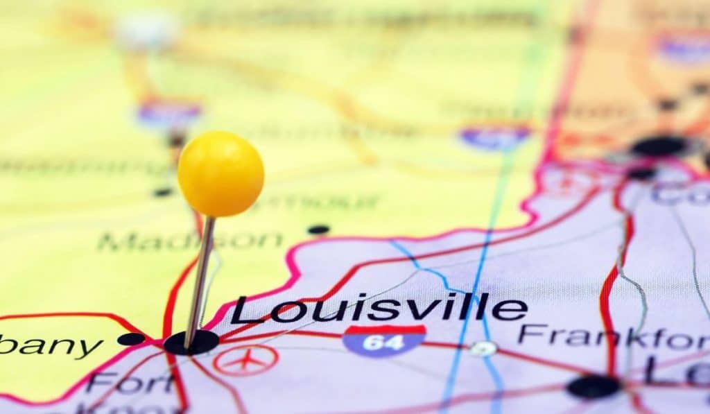 pin on map Louisville, KY