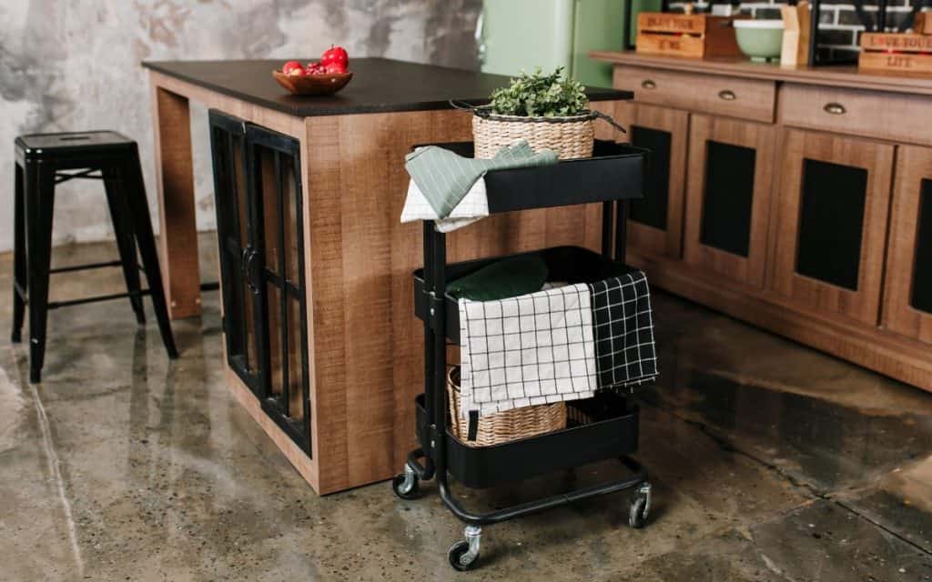 rolling kitchen cart three tier